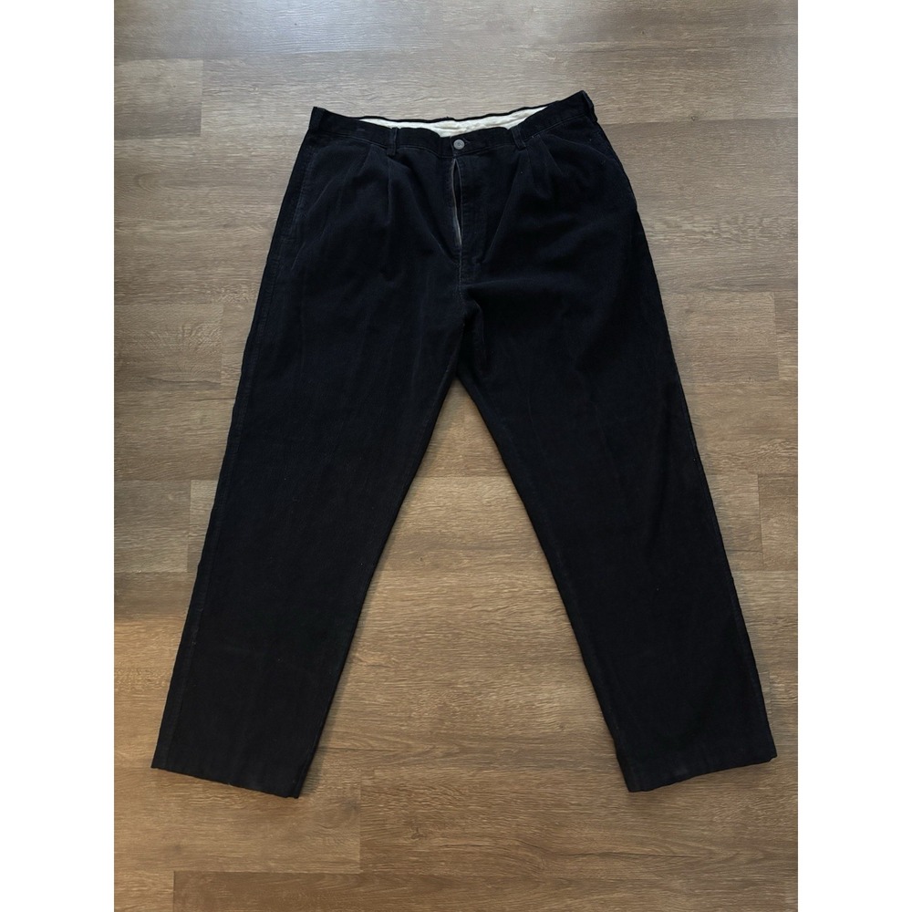 Woolrich Corduroy Pants Men's 40 Black Cotton Stretch Fits 38x31 Business Preppy
